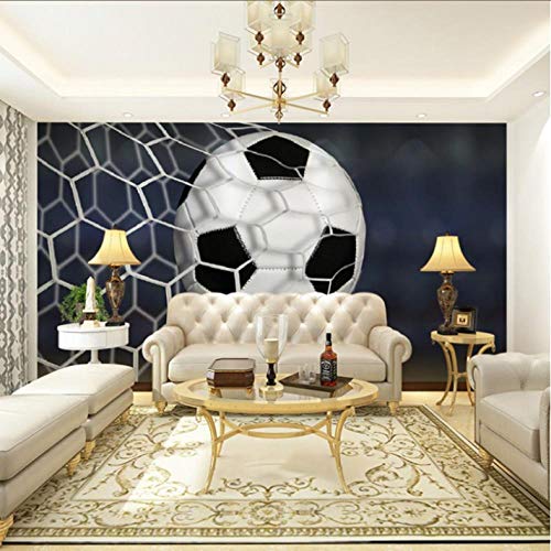 Papier peint 3D football intissé pour masquer les imperfections du salon