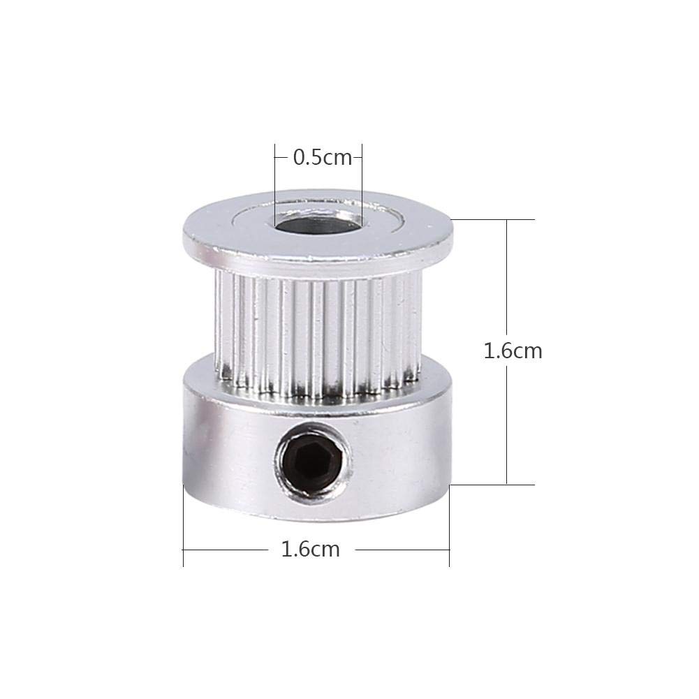 2 szt. aluminiowego koła pasowego powrotnego, 20 zębów 15 mm koło paska rozrządu rozrządu, koło synchroniczne z kołnierzem do pasa o szerokości 6 mm drukarki 3D CNC napęd mechaniczny