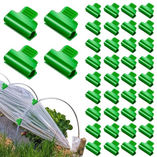 WUSJCOF 40 Pezzi Clip per Telo Ombreggiante, Clip per Rete Ombreggiante Verde, Clip per Rete Antigrandine, Tunnel di Plastica e Rete Antinsetto, Accessori per Piante da Giardino, 11 mm