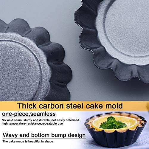 Amytalk AM000076_2 12 Packs Egg Tart Mold, Upgrade Bigger Size 3 X 0.9Inch, Cupcake Cake Muffin Mold Tin Pan Baking Tool thumb #4