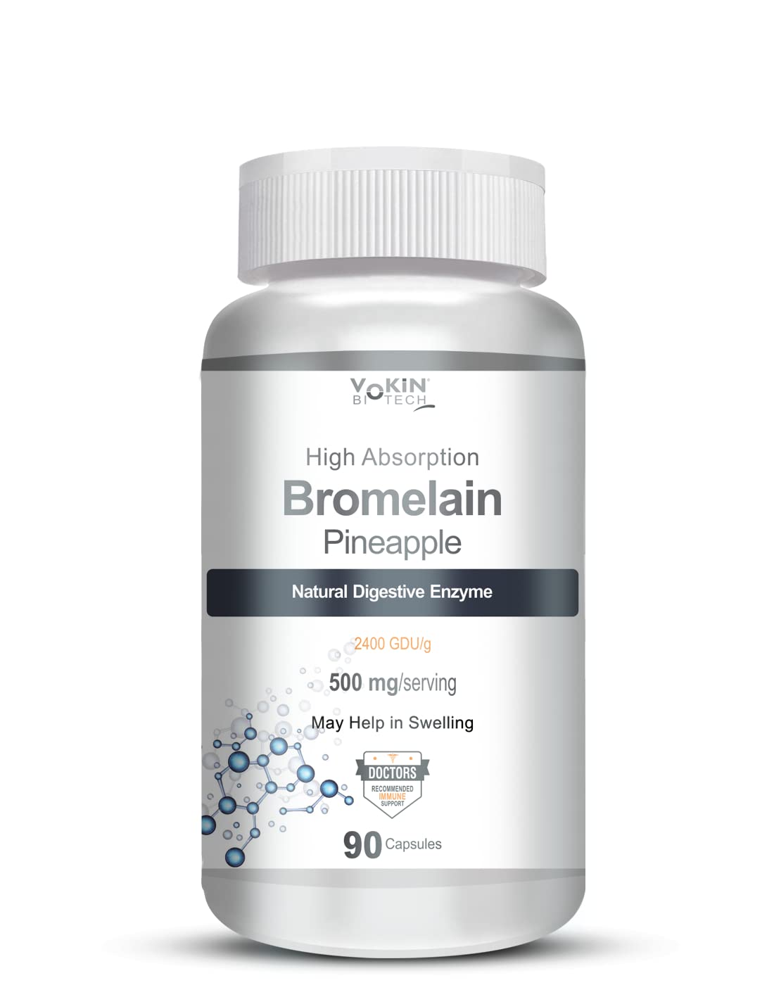 Vokin Biotech Bromelain Pineapple Digestive Enzyme- 2400 GDU/g - 500 mg | 90 Capsules (Pack of 1) (B09KPX39GM) Amazon Price History, Amazon Price Tracker