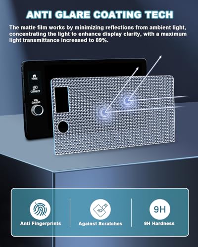 Image of CDEFG for 2025 2026 Acura ADX Screen Protector Matte Anti Glare, Tempered Glass 9-Inch Touchscreen for 2025 2026 Acura ADX Accessories 9H Screen Cover Anti-Fingerprint (2-Button Knobs)