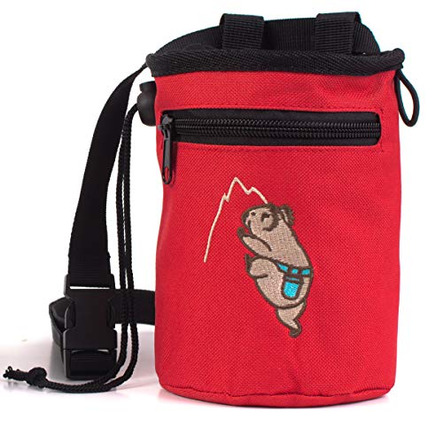 Craggy's Chalk Bag for Kids and Adults with Drawstring Closure, Zippered Pocket, Adjustable