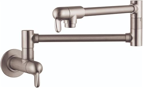 hansgrohe 04059860 Allegro E - Llenadora de ollas de 2 manijas de 2 manijas con giro de 360 grados en óptica de acero inoxidable