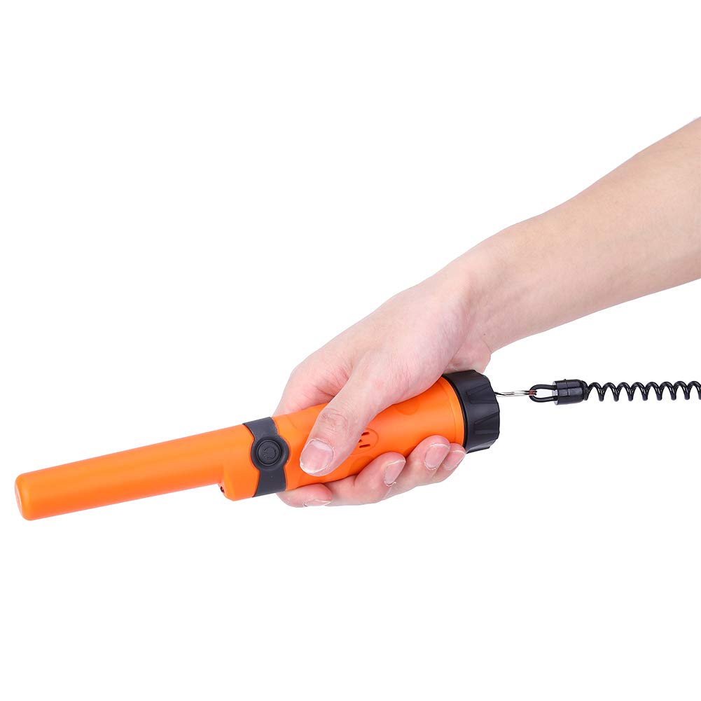 Gonetre Detector de Metales de Mano, Puntero Impermeable con Linterna LED para Detección en Exteriores (Naranja)