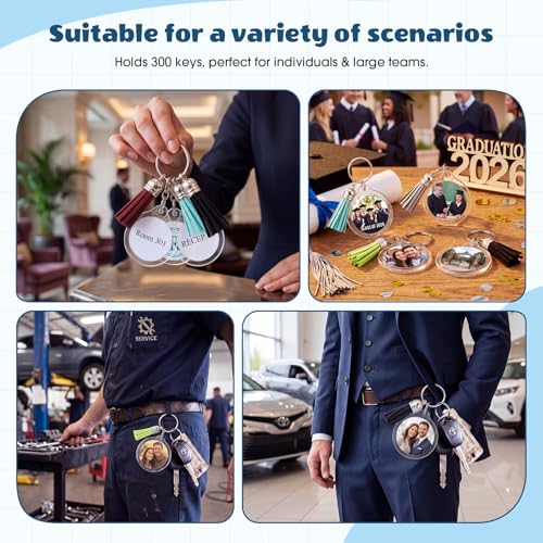 Image of Yaomiao Acrylic Photo Keychain with Tassel Clear Blank Custom Keychain Frame Holder Insert Picture Keyring Making Kit