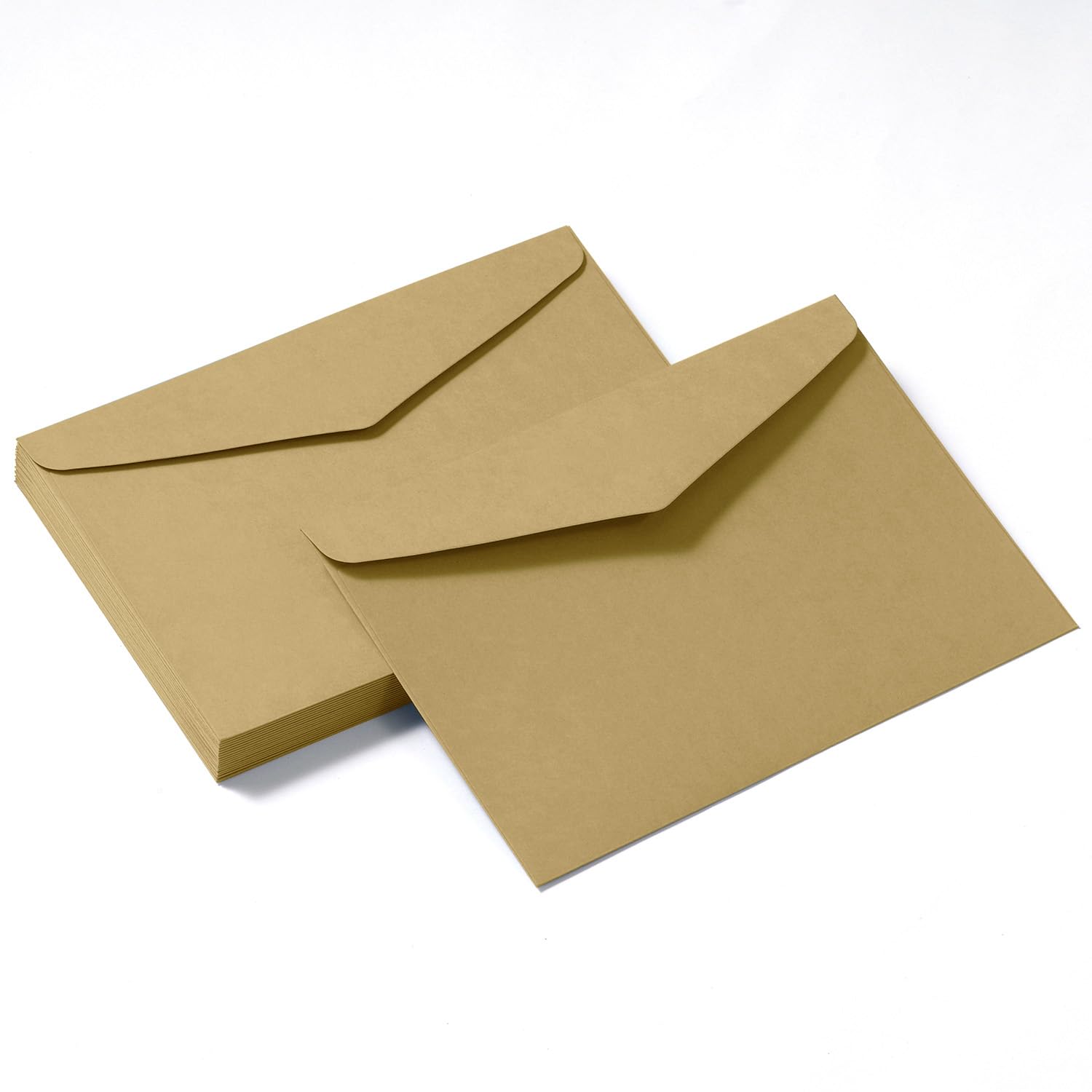 Tanshuqin 50 Pack Kraft Envelopes 5-1/5 x 7-1/5 Envelopes A7 Invitation Envelopes for Personalize Gift Cards, Wedding, Baby Shower, Mailing