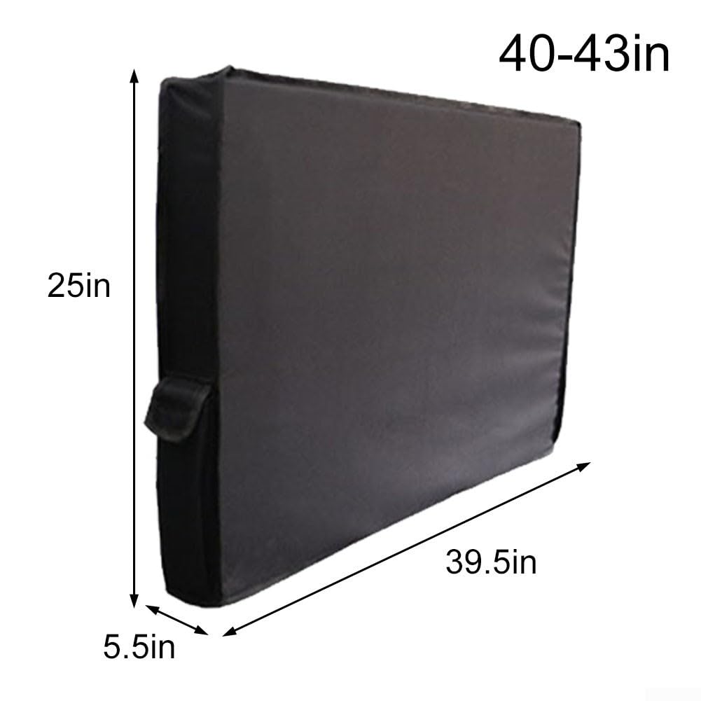 Copertura TV da esterno impermeabile in tessuto resistente 600D, design resistente alle intemperie, con cerniera e patta posteriore, per la sicurezza della televisione esterna (40-43 pollici)