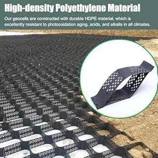 Grille de gravier robuste pour pierres de jardin, stabilisateur de chemin de gravier en nid d'abeille, grille de pavage en plastique, grille, 5 cm d'épaisseur (3 x 3 m)