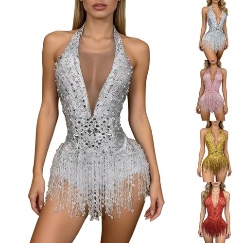 Ropa de escenario con borlas y trajes de elastano para espectáculos 3