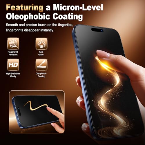 Image of UniqueMe for iPhone 17 Pro Matte Privacy Screen Protector - 6.3 inch | 2 Pack,Anti-Spy,Smooth Matte Finish,9H+ Tempered Glass,Anti-Glare, Anti-Fingerprint, Bubble Free, Easy to Install