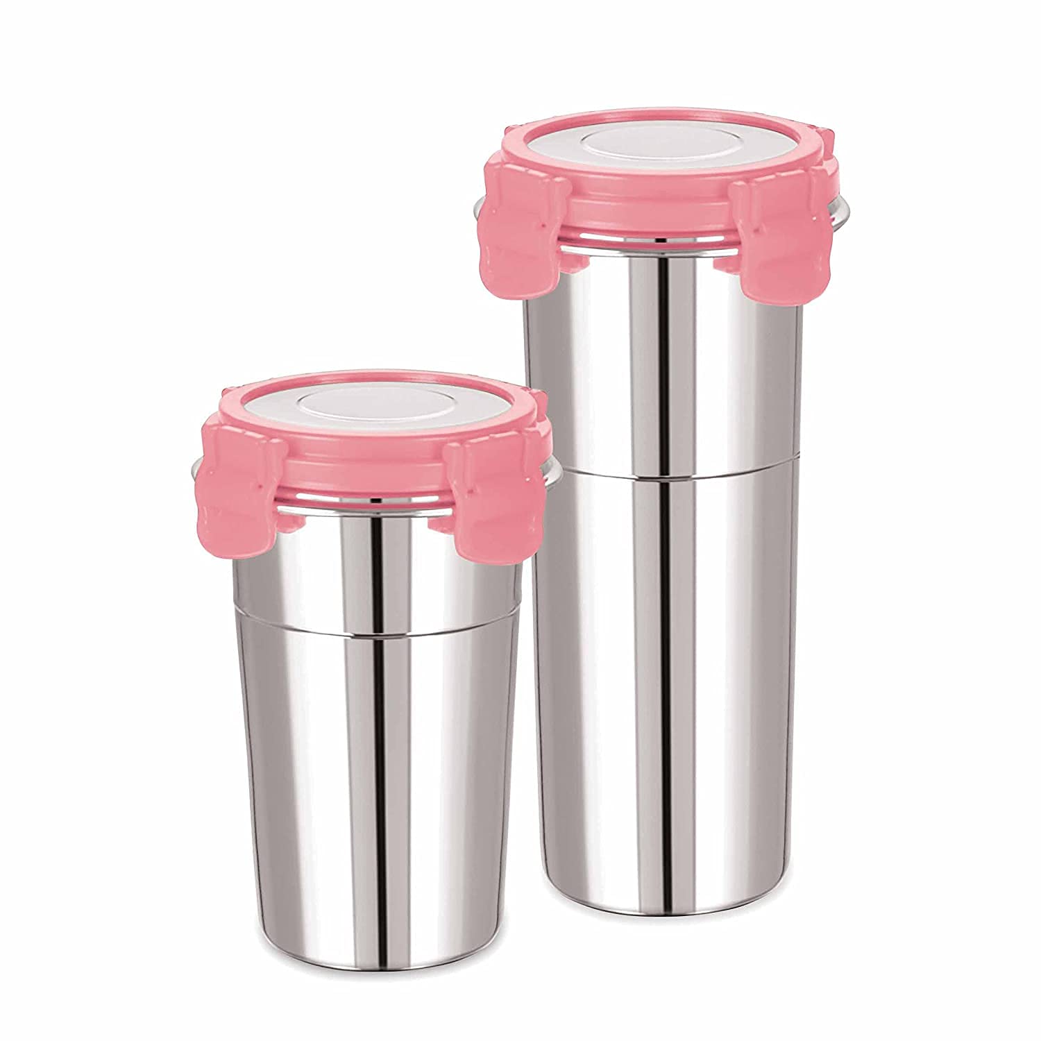 Jeruki Stainless Steel Fusion Glass Tumbler with Stainless Steel Lid (Multicolor) (400+ 600 Ml) (B0CGLT7H7G) Amazon Price History, Amazon Price Tracker