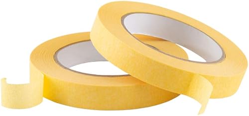 Miniatura 3 de Lichamp Paquete de 20 cintas de enmascaramiento de acabado automotriz amarillo de 0.709 in x 180.4 ft, cinta de pintura de carrocería de