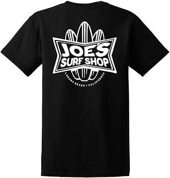 JOES SURF SHOP Mens Surfboards Logo Heavyweight Cotton Tees