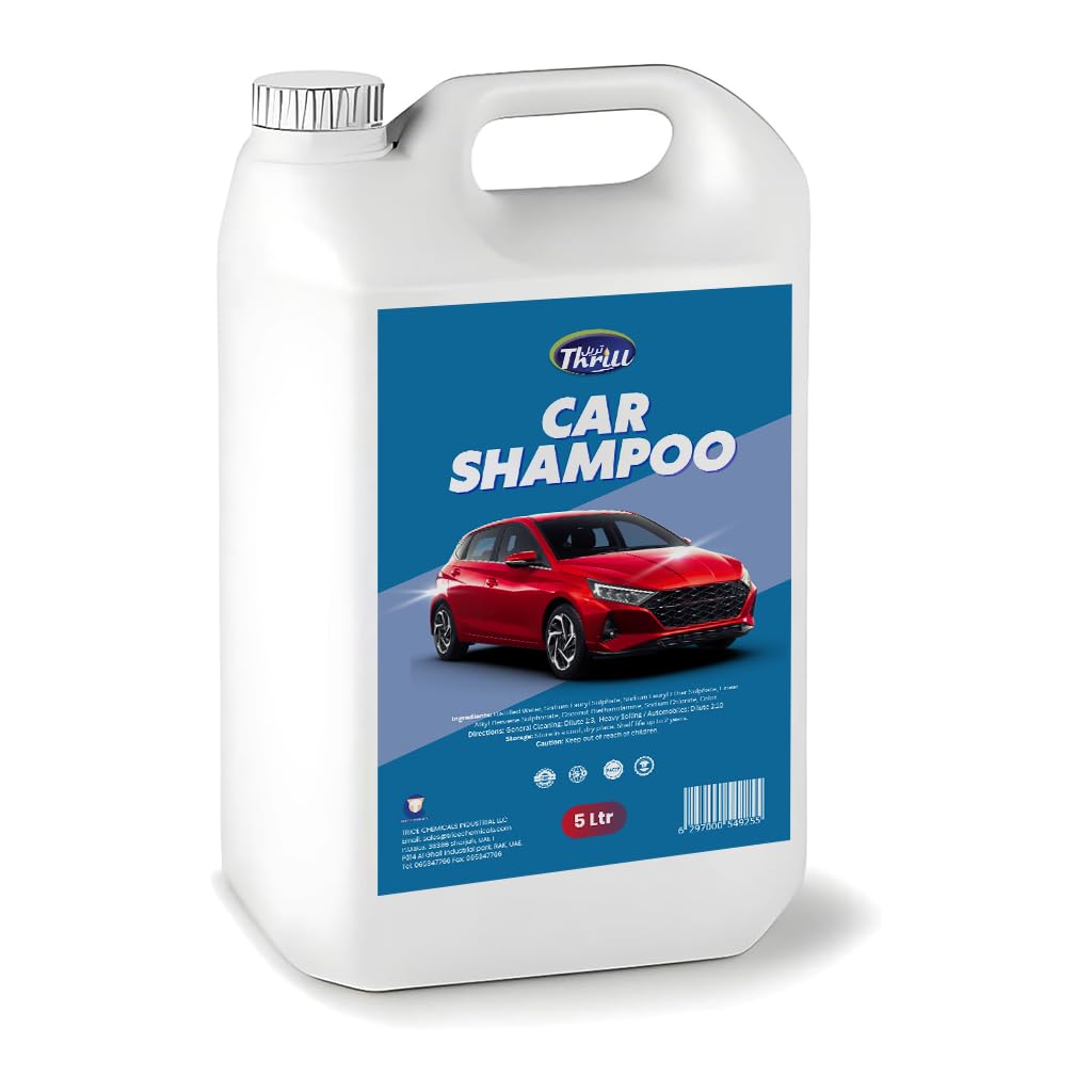 Thrill 5 Litre Car Shampoo โ Powerful Foam Cleaner for Car Wash | Ideal with Pressure Washer & Car Accessories