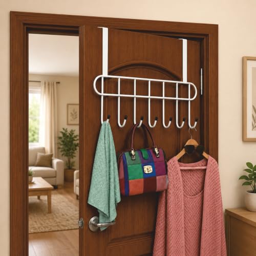 Boniry 1 Pcs Over The Door Hook Hanger Adhesive Hooks Heavy Duty Wall Hooks Waterproof Stainless Steel Hooks for Hanging Coat, Hat,Towel Robe Hook Rac