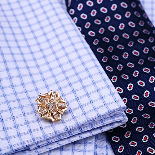 DFGHJK Shirts heren manchetknopen Gold Shine Cufflinks Knoppen Bruiloft Gast Shirts manchetaccessoires (Color : A, Size : 17 * 17mm) - Image 3