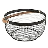 SECRET DE GOURMET Metal fruit basket RETRO, 29 cm, red, Colour:black