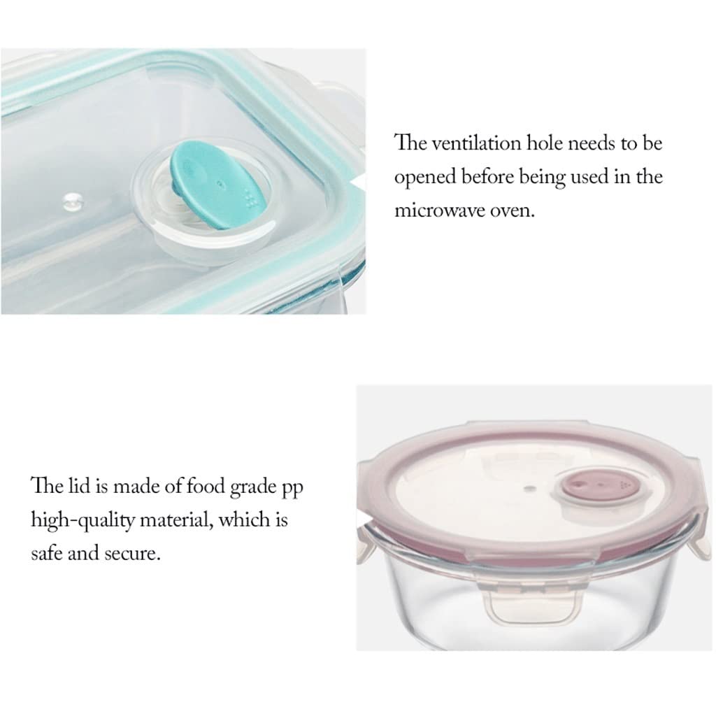 Contoises Définir des conteneurs de stockage avec des couvercles hermétiques 3 PCS Conteneurs de préparation en verre hermétique, conteneurs à lunch for micro-ondes Convient pour les céréales, les sna