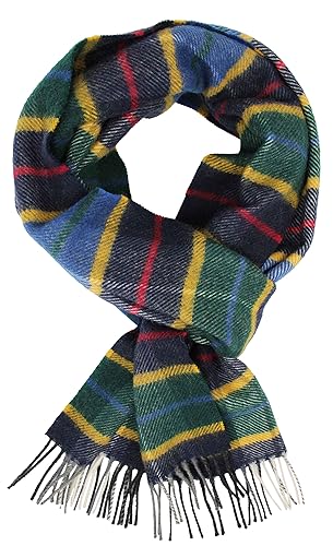 Made in Germany Rotfuchs Sciarpa sciarpa tessuto check giallo-blu 100% lana (Merino)