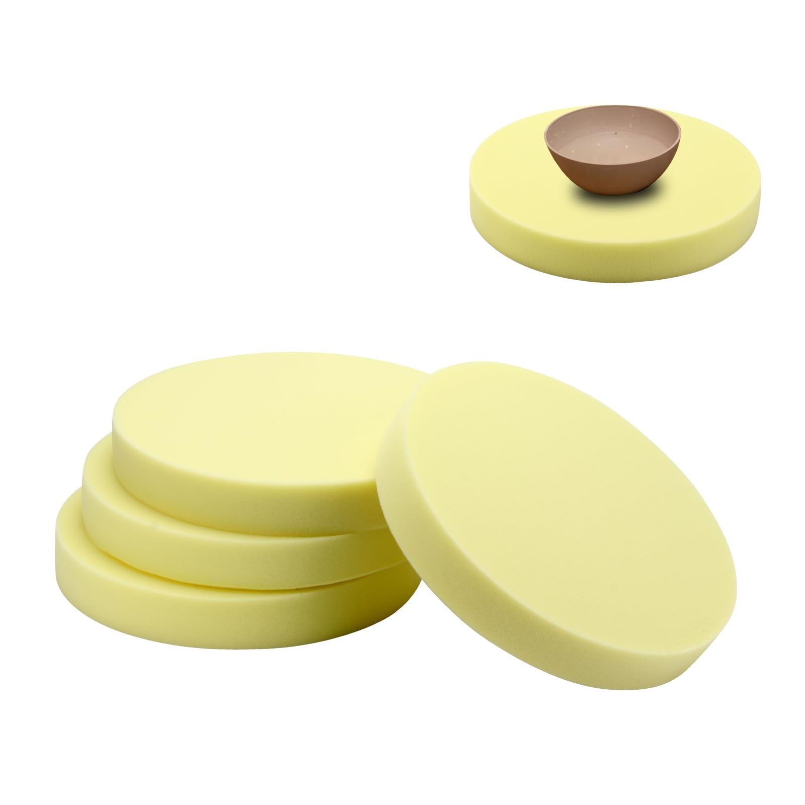 BENECREAT Yellow Pottery Chemin De Table En Mousse Ronde Haute Densité Pour Aquarelle, Artisanat, Poterie, Argile, Céramique, 50 Mm D'épaisseur