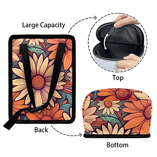 Image of DISNIMO Abstract Groovy Flower Car Trash Can Easy-to-Install Car Accessory Interior, Leak-Proof Car Garbage Can Bin Organizer Storage Bag for The Back Seat of Any Cars, Sedans, SUVs & Trucks