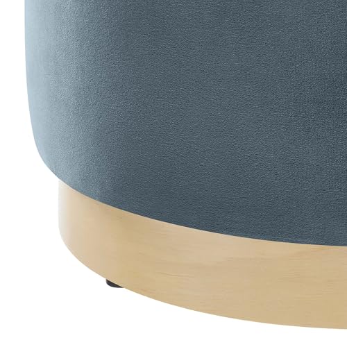 Modway 16" Round Performance Velvet Upholstered Upholstered Ottoman by Modway - Image 8