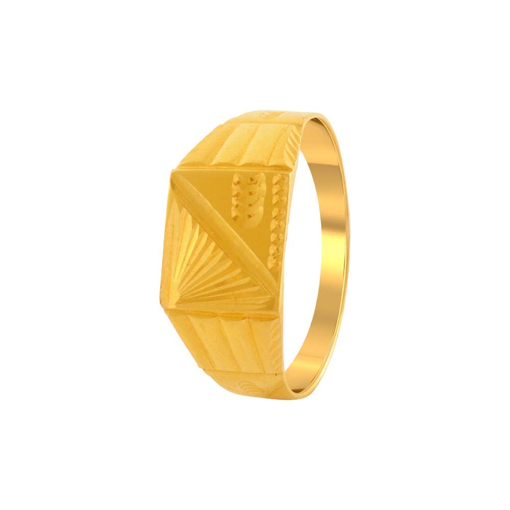 22k (916) BIS Hallmark Yellow Gold Ring for Men (Size 23) - 3.41 Grams-image-9