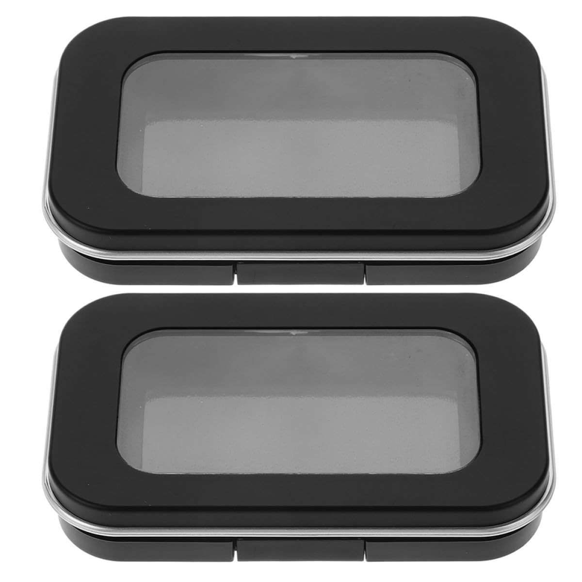 Caja de agujas de coser magnética con diseño compacto de plástico negro para punto de cruz 2uds