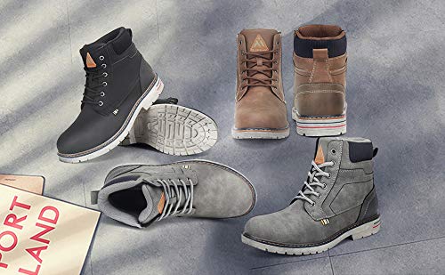 Mishansha Men's Hiking Boots Artificial Leather Water Resistant Non Slip Outdoor Women's Trekking Shoes Black 6 Women/5 Men #TOP6