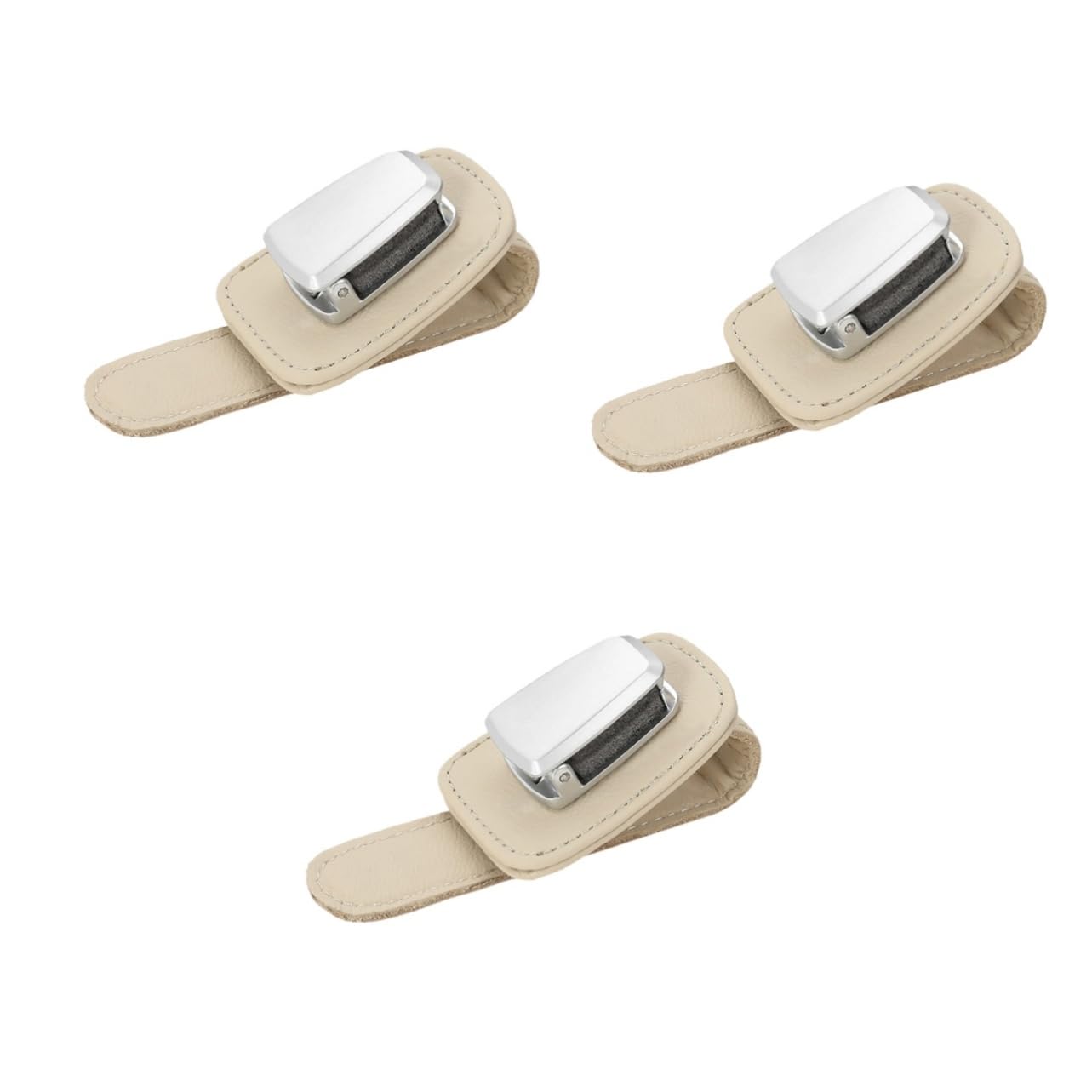 Gatuida 3pezzi Supporto Occhiali Multifunzionale Per Auto Clip Per Parabrezza Pu Organizer Per Occhiali Da Sole Beige Facile Da Installare e Utilizzare