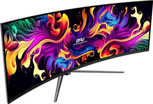 MPG 491CQPX QD-OLED 49" Monitor, DQHD 5120x1440 1800R, 240Hz, 0.03ms, DisplayHDR True Black 400, G-SYNC, FreeSync Premium Pro, HDMI 2.1, DP 1.4a, USB-C (98W PD), Nero - Monitor - Immagine 3