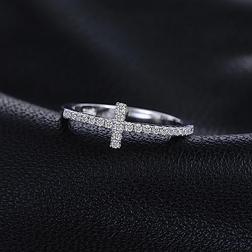 Image of JewelryPalace 14k White Yellow Rose Gold Plated 925 Sterling Silver Rings for Women, Cubic Zirconia Promise Rings for Her, Stackable Wedding Bands Rings for Women Infinity Forever Love Knot Ring