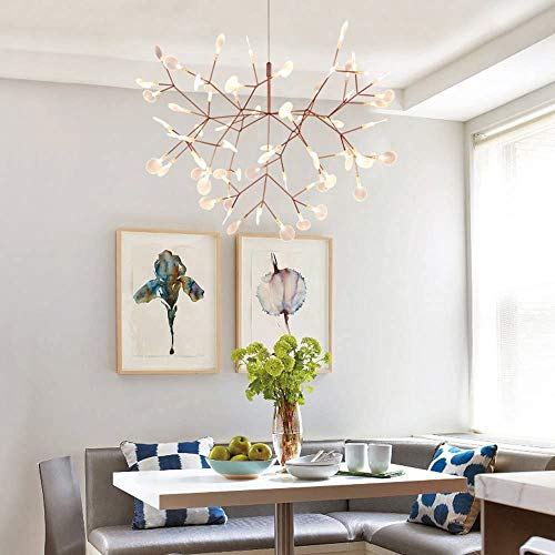 WXHC Led Postmoderne Luciole Lustres,Salon Chambre Salle à Manger,Nordique Créatif Designer Art Lustres-Blanc 30 têtes – vue 5