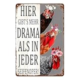 Lustige Hühner Schild, Retro Metallschilder mit Sprüchen 