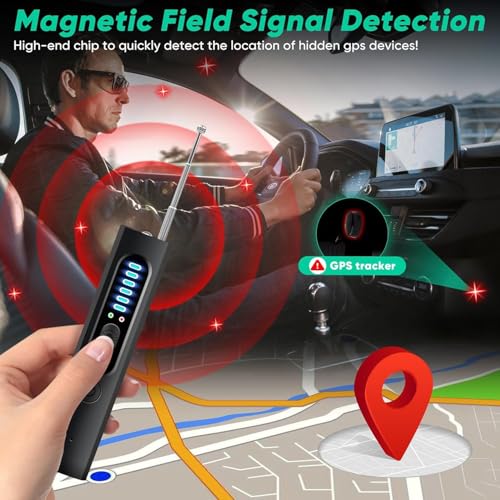 Image of Hidden Camera Detectors,Bug Detector Anti Spy Camera Finder,GPS Tracker Detector Hidden Device Detector,Signal Scanner for Hotels Car Home Travel,6 Levels Sensitivity 5 Modes