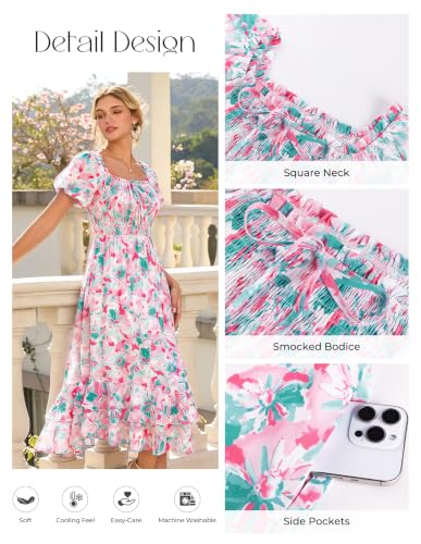 Image of GRACE KARIN Womens Summer Floral Maxi Dress 2026 Flowy Wedding Guest Dress A Line Boho Dresses Fashion Clothing with Pockets