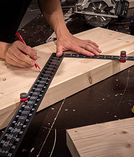 Stair Gauges For Framing Square | Extra Tall 𝗡𝗼𝗻-𝗦𝗹𝗶𝗽 Framing Square Stops With Holder, Framing Tools For Speed Square, Circular Saw Rip Guide #TOP4