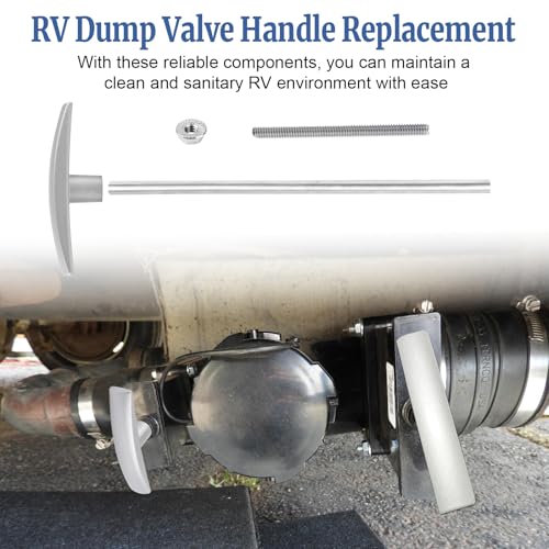 Image of RV Waste Valve Extension Tube 9 Inch TX9HPB RV Waste Valve Handle Replacement - Valve Aluminum Tube Extension Rod Facilitates Waste Management Compatible with RV Sewer Hose Kit - 2 Pcs