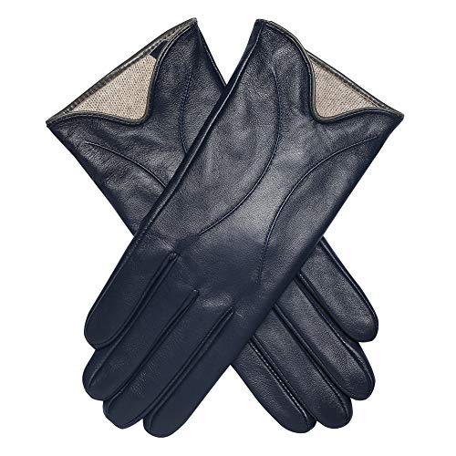 Preisvergleich Produktbild Acdyion Damen Winter Touchsreen Lederhandschuhe Echtleder Warme Kaschmirfutter Outdoor Freizeit Handschuhe Elegant Elastisch Slim Fit (Blau1, S)