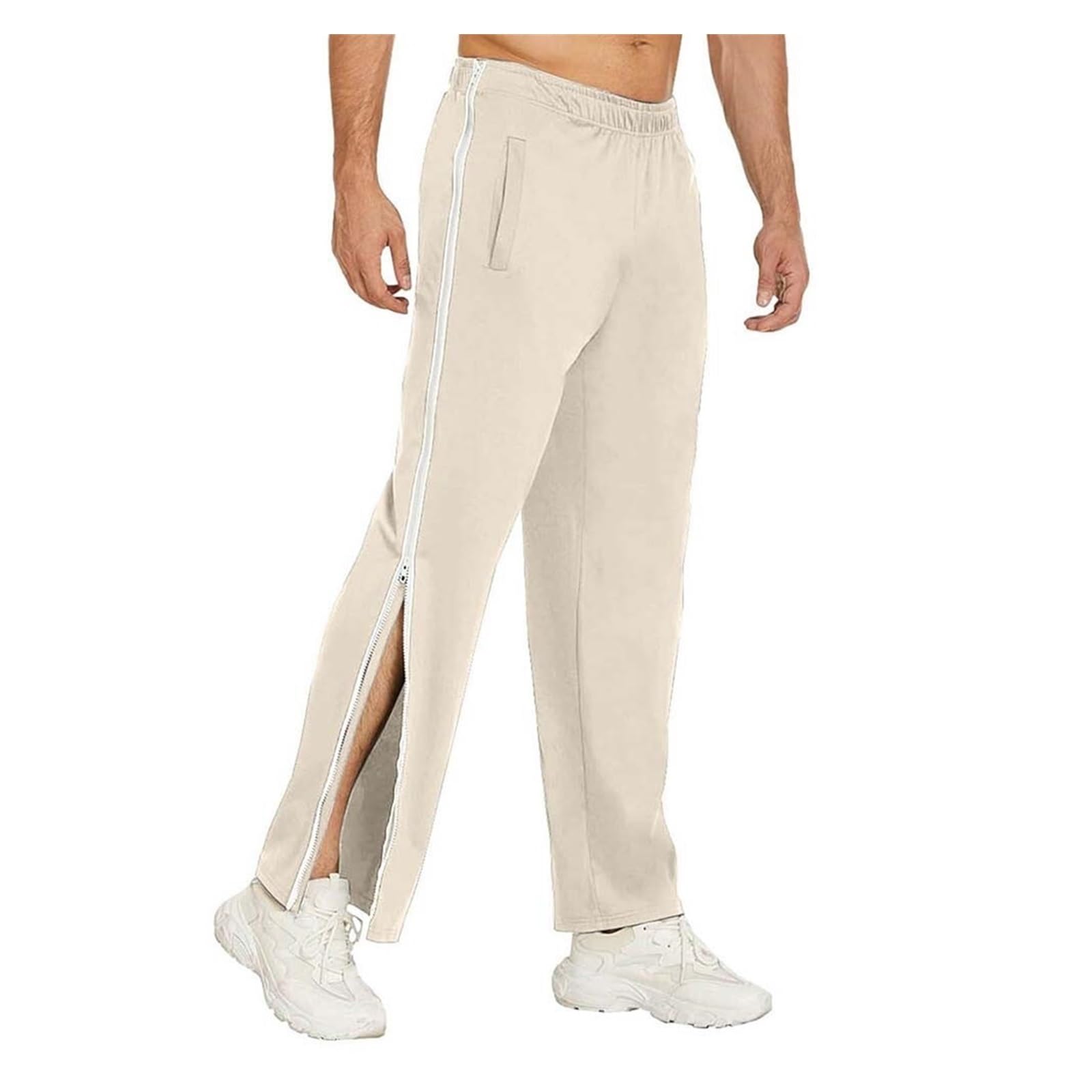 Pantaloni riabilitativi, da uomo e da donna, con apertura laterale, pantaloni da allenamento con cerniera laterale e cerniera sulla gamba larga, pantaloni per il tempo libero, comodi