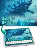 Cakecery Godzilla King of the Monsters Edible Cake Image Topper Personalized Birthday Cake Banner 1/4 Sheet