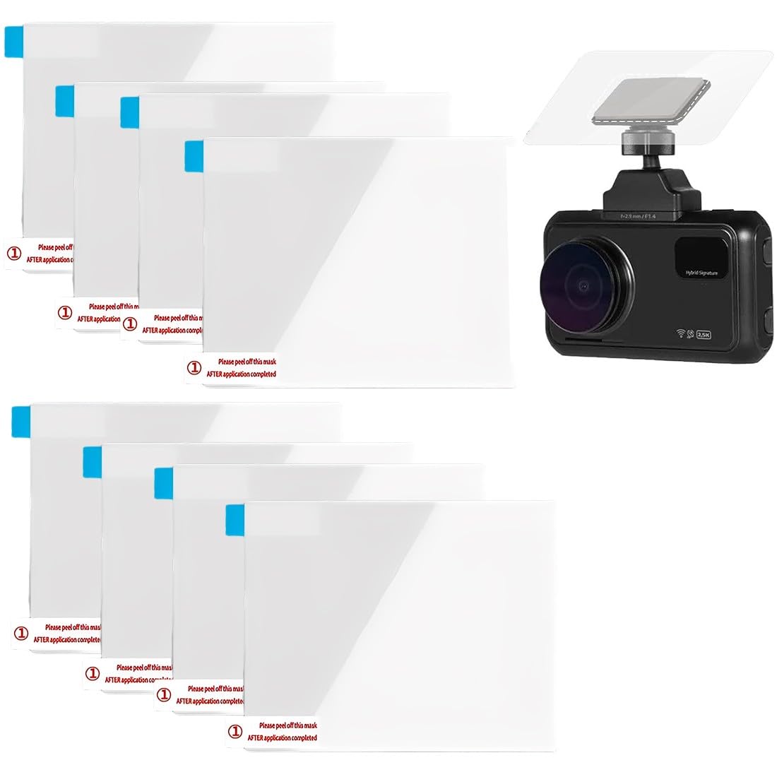8 Pcs di Adesivi per Dashcam per Il Parabrezza,Adesivo elettrostatici per Evitare Facilmente Graffi e Cadute,Adesivi per Parabrezza,Pellicola Trasparente per Il Montaggio