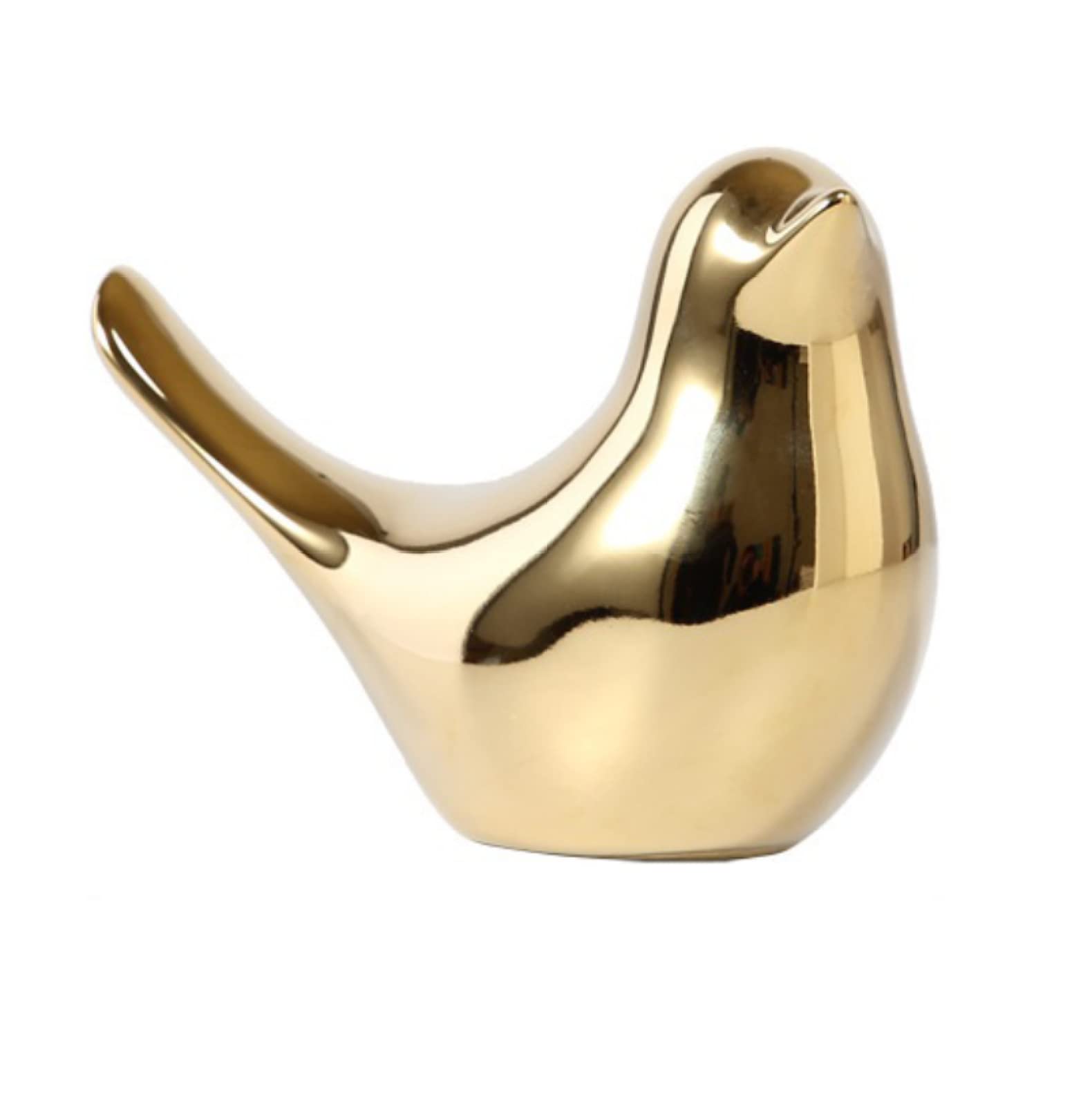 Dytartzx Golden Handcrafted Ceramic Bird Artificial Sculpture Home Decor Arts Gift Desktop Statue Ornament