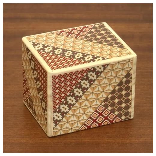 Bits and Pieces - Detailed Mosaic Secret Puzzle Box - 11 Step Solution - Wooden Money Box Brainteaser - Secret Compartment Brain Game