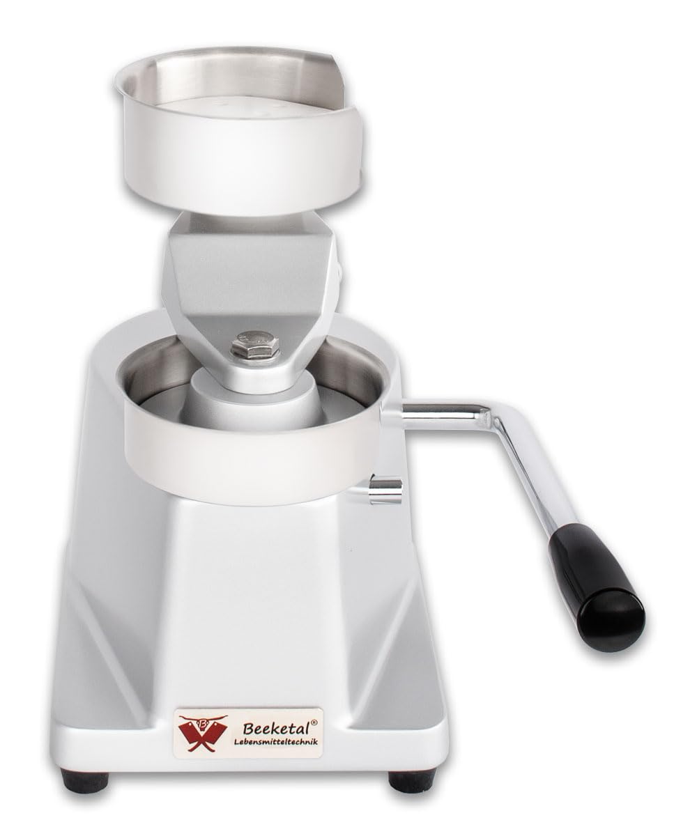 Beeketal 'BPP-3P' Hamburgerpresse Patty Maker für 10 cm Hamburger Patties | Profi Burgerpresse aus Alu und Edelstahl mit rutschfesten Gummifüßen | Inkl. 500 Stück Antihaft Trennblätter