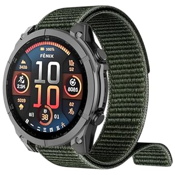 OVERSTEP Pulseira de relógio de secagem rápida compatível com Fenix 8 de 51 mm/Fenix 7X/Fenix 6X/Fenix 5X, pulseira esportiva de nylon tecido de 26 mm para Garmin Epix Pro 51 mm/Instinct 2X/Enduro 3