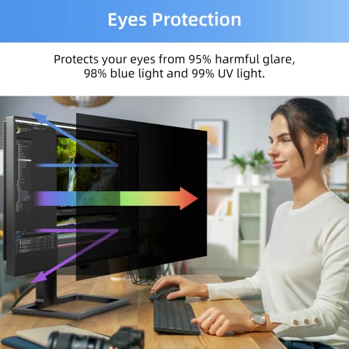 Mamol 20 Inch Computer Privacy Screen Filter For 16:9 Widescreen Monitor, Anti Glare & Blue Light Filter, Removable Computer Monitor Privacy Shield, Anti-Scratch Screen Protector Film 20 In #TOP5