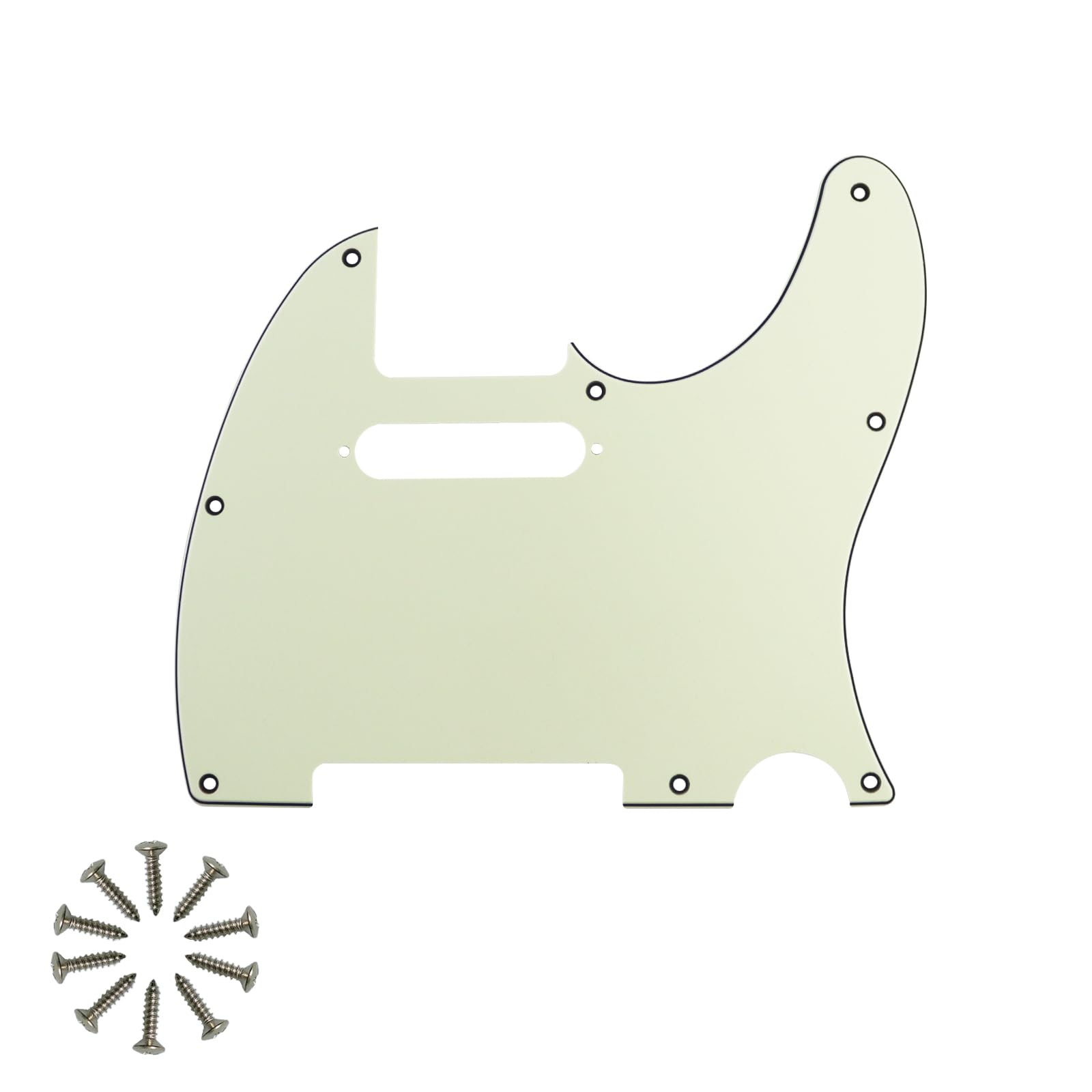 8-Hole Tele Pickguard for Fender Telecaster Guitar, Mint Green 3Ply