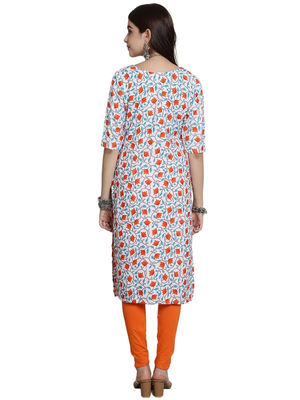 Image of 7Threads Kurti for Women|Kurti|Kurta|Kurta for Women|Crepe Kurti|Printed Kurta|Crepe Straight Kurti Kurti